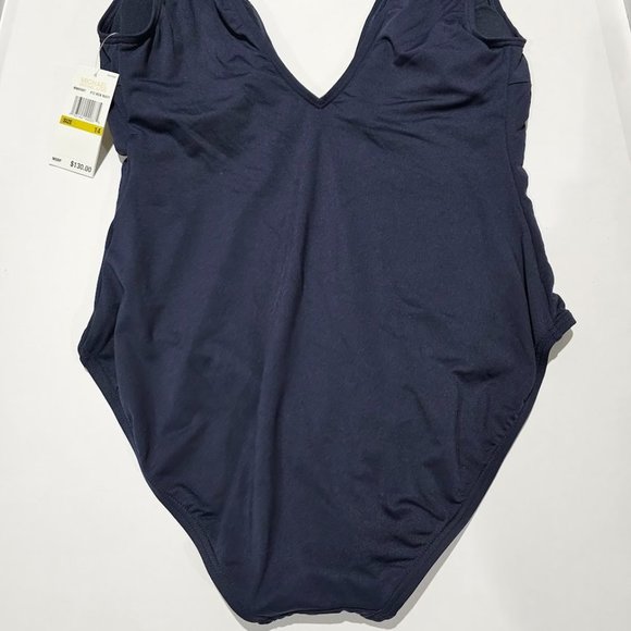 Michael Michael Kors Grommet V-Neck One-Piece Swimsuit Size 14 - Picture 11 of 14